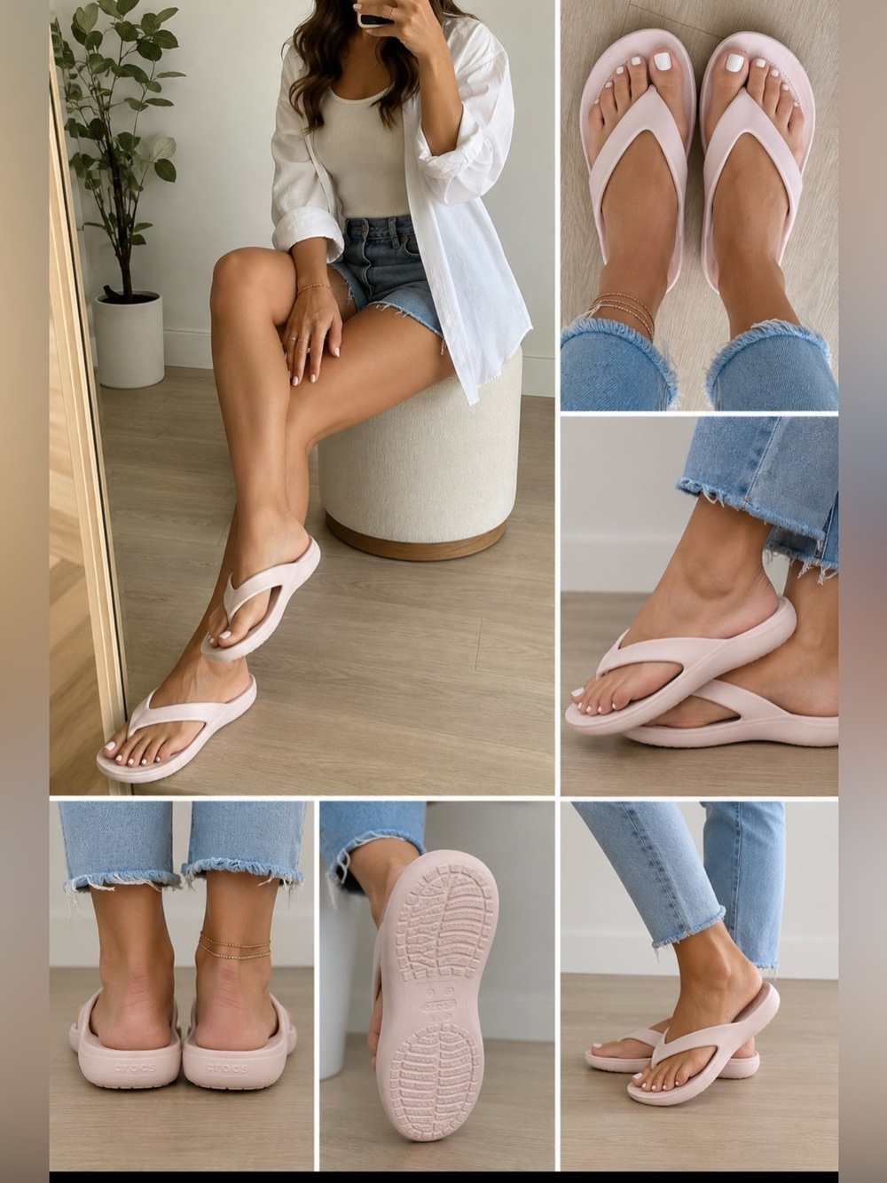 CROCS Women’s Flip Sandals in Pale Pink size 10